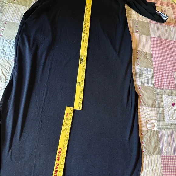 Ladies Size M Black V-Neck Dress with Striped‎ Trim NEW - Picture 7 of 11